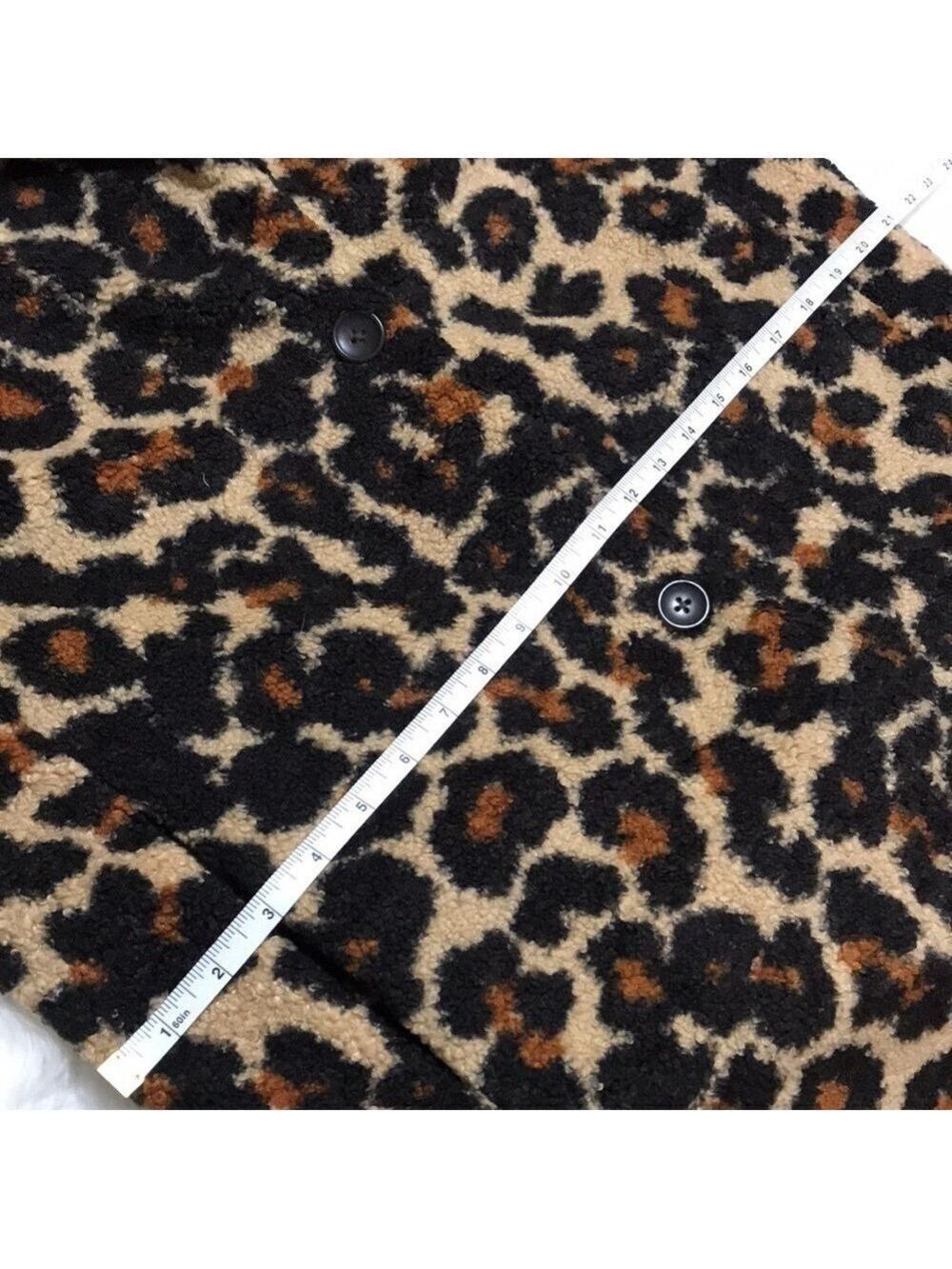 Daily Ritual Women’s Brown & Black Leopard Teddy Bear Lapel Coat Size Small - Picture 5 of 13